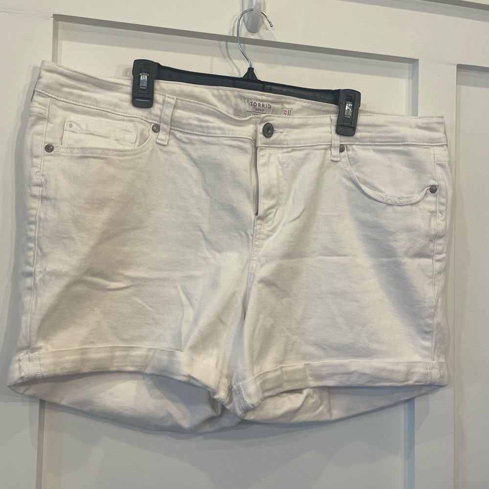Torrid white denim shorts
